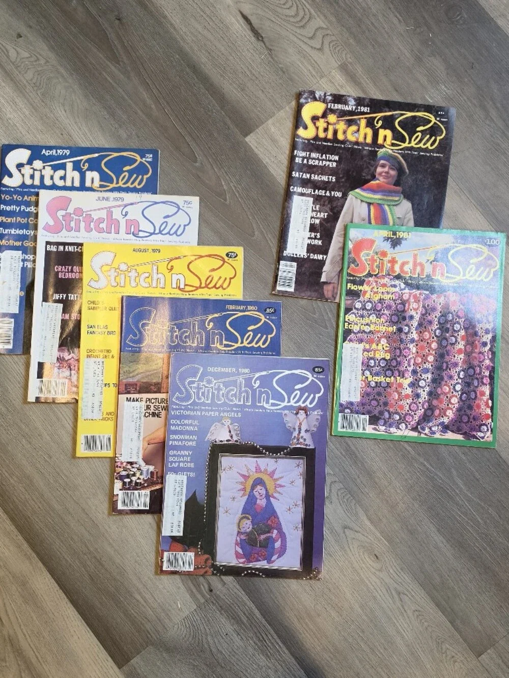 Vintage Stitch N Sew Magazine Lot 1979 1980 1981 Craft Sewing Patterns 6 Issues